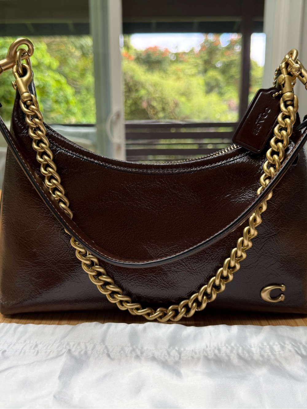 Coach Juliet Shoulder Bag 25 Glovetanned Leather Brass/Maple - Picture 6 of 12